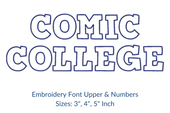 ComicCollege Font Embroidery Design