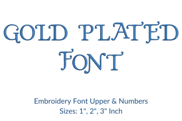 Gold Plated Fonts Embroidery Design