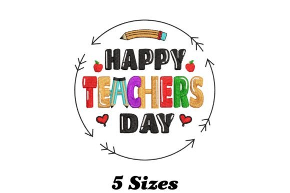 Happy Teachers Day Embroidery Design