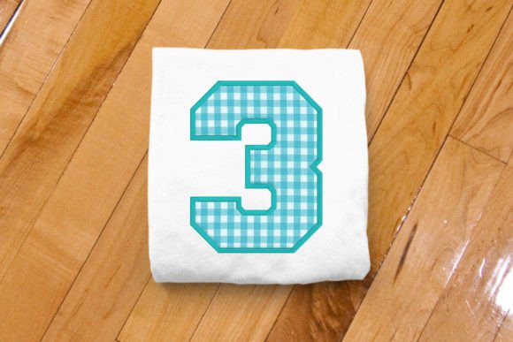 Varsity Number 3 Applique Embroidery